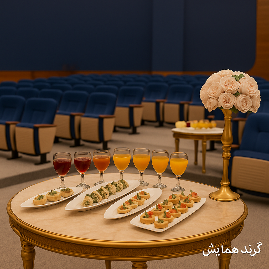 اجاره سالن همایش با پذیرایی و خدمات تشریفات